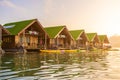 Floating bangalows at Cheow Lan Dam Royalty Free Stock Photo