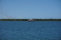 Floating bar with Manda Island in the background, Lamu Island Royalty Free Stock Photo