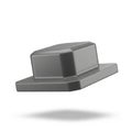 Floating beveled edge riser cap, plastic, floating in mid air horizontally, on solid white background Royalty Free Stock Photo