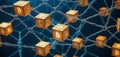 Floating Bitcoin Blocks on Chain AI Generative