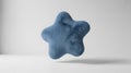 Floating Blue Fluffy Star Shaped Pillow soft Royalty Free Stock Photo