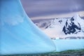 Floating Blue Iceberg Glaciers Mountains Antarctica