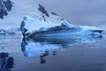 Floating Blue Iceberg Reflection Paradise Bay Skintorp Cove Antarctica Royalty Free Stock Photo