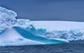 Floating Blue Iceberg Snow Glaciers Mountains Charlotte Bay Antarctica