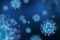 Floating virus background - 3D Virology and Microbiology - Coronavirus COVID-19 concept Royalty Free Stock Photo