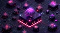 floating brains are connected to a super computer, concept of general intelligence