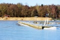 Floating bridge in winter