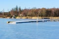 Floating bridge in winter