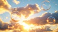 Floating Bubbles Against Sunset Sky Royalty Free Stock Photo