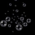 Floating bubbles on black background Royalty Free Stock Photo