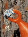 Floating buoy with broken rope Royalty Free Stock Photo