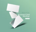 Floating Business Cards Mockup Vector Royalty Free Stock Photo