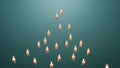Floating Candles on Blue Background Royalty Free Stock Photo