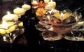 Floating candles on water Royalty Free Stock Photo