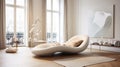 Floating Chaise Lounge In Organic Contours For Serene Interior