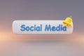 floating chat symbol for phone application on colorfull infinite background social media bell icon symbol 3d illustration