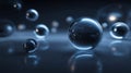 Floating Chrome Spheres with Neon Glow Royalty Free Stock Photo