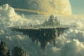 Floating City of Elysium on Saturn\'s Moon, Titan