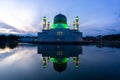 The floating City Mosque, also known as Likas Mosque at Kota Kinabalu, Sabah, Royalty Free Stock Photo