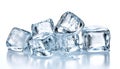 Floating clear ice cubes isolated asset Royalty Free Stock Photo