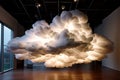 floating cloud light suspends a cloud like structure from the ce Royalty Free Stock Photo