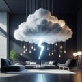 Floating Cloud Light Suspends a cloud like structure from the ce Royalty Free Stock Photo