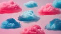 Floating Cotton Candy Clouds Against a Light Pink Pastel Sky Royalty Free Stock Photo