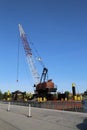 Floating crane barge in Red Hook section of Brooklyn Royalty Free Stock Photo