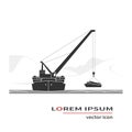 Floating crane icon. Royalty Free Stock Photo