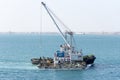 Floating crane spotted near entrance to the Suez Canal.