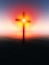 Floating Cross Over The Sea