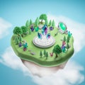 Floating crystal island Royalty Free Stock Photo