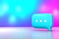 Floating 3D chat bubble icon in a pastel abstract background with soft lighting and clean UI style for modern Royalty Free Stock Photo