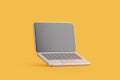 Floating 3D Laptop with Yellow Background Royalty Free Stock Photo