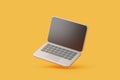 Floating 3D Laptop on Yellow Background Royalty Free Stock Photo