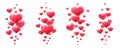 Floating 3D Red Hearts Set Royalty Free Stock Photo