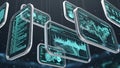 Floating Digital Dashboard Screens Royalty Free Stock Photo