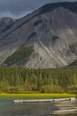 Floating dock at Muncho Lake, northern British Columbia Royalty Free Stock Photo
