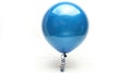 Floating Dreams: Vibrant Blue Balloon Isolated on White Background for Cutout Design and Conceptual Imagery