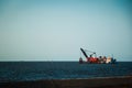 Floating dredging platform in the sea Royalty Free Stock Photo