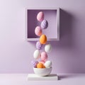 Floating Easter Eggs Composition Royalty Free Stock Photo