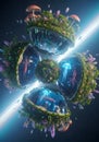 Floating ecosystem planets. Royalty Free Stock Photo