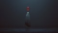 Floating Evil Spirit of a Child with a Red Balloon in a foggy void