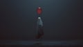 Floating Evil Spirit of a Child with a Red Balloon in a foggy void