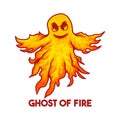 floating fiery ghost vector illustration Royalty Free Stock Photo