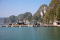 Floating Fishing Village in Ha Long Bay, Vietnam Royalty Free Stock Photo