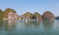 Floating Fishing village of Ha Long Bay in Vietnam Royalty Free Stock Photo