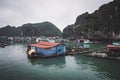 Floating fishing village in Halong Bay, Vietnam Royalty Free Stock Photo