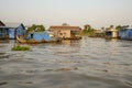 Floating fishing village of Tonle Sap River in Cambodia