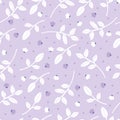 Floating flowerheads and leaves seamless pattern background.